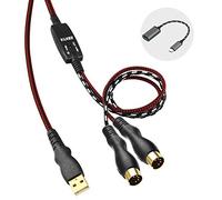EBXYA Câble USB MIDI Interface USB à 5 broches MIDI Convertisseur d'entrée-sortie MiDi 1.5M vers PC/Mac/ordinateur portable pour l'édition et l'enregistrement de musique avec Windows/Mac