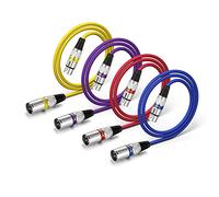 EBXYA Câble XLR 1m 10couleurs professionnel pour Scène, Mixer & Home Studio | Blindé, 3 broches symétriques, mâle-femelle, connecteurs dorés, faible bruit, robuste, pour microphones et enregistreurs