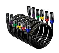EBXYA Câble XLR câble de microphone 1M 6 Pack câble de haut-parleur XLR équilibré à 3 broches mâle à femelle cordon micro multicolore