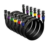 EBXYA Câble xlr Microphone 1M 6 Pièces Haut-parleur Symétrique 3 Broches Mâle vers Femelle Cordon Multicolore pour Micro, Table de Mixage, Podcast, DMX