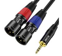 EBXYA Câble Y-Splitter 2x XLR vers 3.5mm 2m pour Mixage | Dual mâle vers TRS, stéréo, mini jack vers XLR, blindé, contacts dorés, faible bruit, pour routage de signal