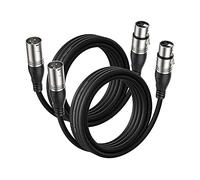 EBXYA Câbles Microphone XLR 3M 2 Pack- Câble Professionnel à Blindage Tressé et Connexion 3 Broches Symétrique pour Studio, Sonorisation et Équipement DMX