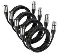 EBXYA Câbles Microphone XLR Équilibrés 3M Lot de 4, Câble Audio Professionnel 3 Broches Mâle vers Femelle pour DMX, Studio, Home Studio et Équipement Audio