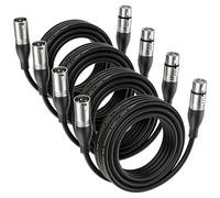 EBXYA Lot de 4 Câbles XLR de 5 m - Mâle Symétrique à 3 Broches Vers Femelle - Câble de Microphone DMX