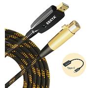 EBXYA XLR Câble USB Câble USB vers XLR femelle 3M Convertisseur de connexion microphone Enregistrement de musique par ordinateur Câble microphone USB