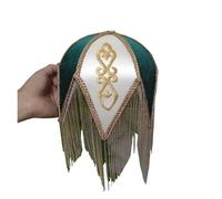 EBZFASO Abat-Jour pour Salon, Abat-Jour rétro français à Pompons et Perles en Tissu Multicolore for Lampe de Table, de Chevet ou lampadaire(Color-05)