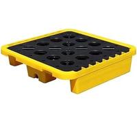 EBZFASO Bac de Confinement modulaire, Jaune et Noir de Palette Drainage Confinement déversement polyéthylène(72x72x16cm)