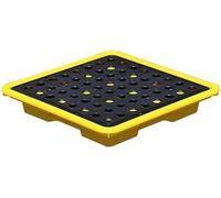 EBZFASO Bac de Confinement modulaire, Jaune et Noir de Palette Drainage Confinement déversement polyéthylène(33x33x5.8cm)