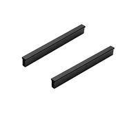 EBZFASO poignée dissimulée, 2 Pcs Solid Cabinet Pulls Aluminum Alloy Cupboard Handle Furniture Wardrobe Bedroom Drawer Hardware Handles Black, with Screws(Length 148mm)