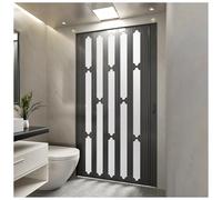 EBZFASO Portes accordéon Pliantes Kit de Porte Pliante avec Verre Acrylique dépoli et poignées(Black,80x80in (203x203cm))