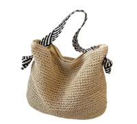 EBZFASO Sac à bandoulière Panier de Plage en Paille