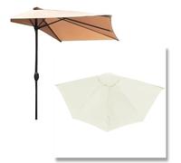 EBZFASO Toile de Rechange pour Parasol, Auvent de Remplacement for Parasol terrasse à 5 Baleines, 2,7 m, Polyester résistant(Beige)