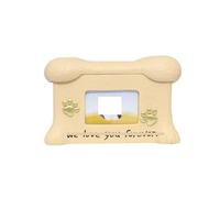 EBZFASO Urne funéraire pour Cendres humaines, Boîte de crémation for Chat ou Chien Urne commémorative for Animaux de Compagnie Urne funéraire for Animaux de Compagnie avec Cadre Photo(Beige)