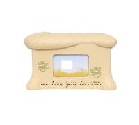 EBZFASO Urne funéraire pour Cendres humaines, Boîte de crémation for Chat ou Chien Urne commémorative for Animaux de Compagnie Urne funéraire for Animaux de Compagnie avec Cadre Photo(Beige 1)