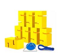 EBzvblxm de Tours en Blocs pour Le Team Building, Jeu de Tour Bloc Construction d'équipe Multicolore 5/8/10 pièces avec Sac Transport(Yellow,8PCS)
