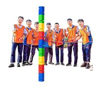 EBzvblxm de Tours en Blocs pour Le Team Building, Kit de Jeu Tour Blocs Construction d'équipe Multicolore 5/8/10 pièces(Red,8PCS)