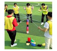 EBzvblxm de Tours en Blocs pour Le Team Building, Team Building Block Tower Jeu Multicolore 5/8/10 pcs(Multi-Colored,8PCS)