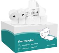 EC-Cash Lot de 5 rouleaux de papier thermique,57 mmx30 mmx12 mm,pour système de caisse,imprimante EPOS et terminal POS-Papier d'impression zéro blanc sans BPA-10 m