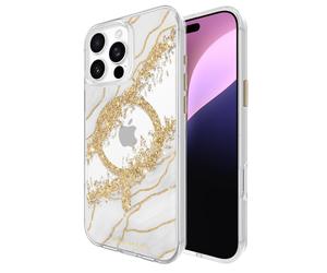 ec Magsafe] - tui du tlphone en marbre avec protection de 12 pieds drop - couverture magntique premium pour iPhone 16 Pro Max - Karat Granite