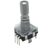 EC11 Encodeur rotatif avec bouton poussoir 20 niveaux étanche IPX7 en métal pour réglage du volume audio pour Arduino pour Raspberry Pi DIY électronique argenté (tige prune de 20 mm)