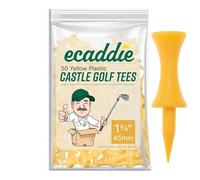 ECADDIE Lot de 50 tees de golf jaunes de 45 mm - Durables et aux couleurs vives - Convient pour la pratique du conducteur et du terrain de conduite