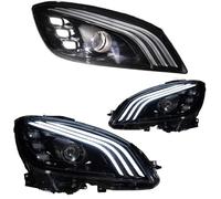 ECAHDVEIR Ensemble de phares compatibles avec les projecteur MercedesBen W204 Classe C C180 C250 C350 C63 AMG LED Signal DRL 2011-2012-2013-2014(Halogen)