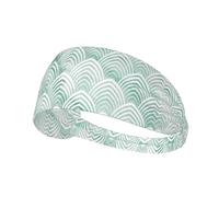 Écailles Aqua Menthe Blanc Géométrie Marbre,Bandeau de Sport Unisexe, Bandeau élastique Multi-usages pour Cheveux