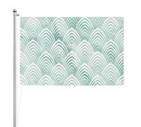 Écailles Aqua Menthe Blanc Géométrie Marbre,Drapeau de jardin, bannière décorative, drapeau double face, 2 x 3 pieds, pour extérieur et intérieur