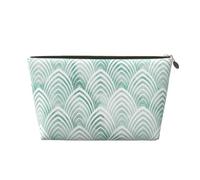 Écailles Aqua Menthe Blanc Géométrie Marbre, Trousse de Maquillage Trousse à cosmétiques Trousse de Toilette de Voyage Portable Pochette de Toilette