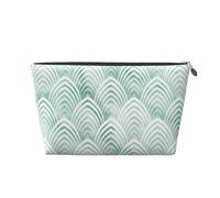 Écailles Aqua Menthe Blanc Géométrie Marbre, Trousse de Toilette Trousse de Maquillage Sac à cosmétiques Trousse de Toilette de Voyage Portable