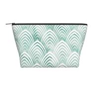 Écailles Aqua Menthe Blanc Géométrie Marbre, Trousse de Toilette Trousse de Maquillage Sac à cosmétiques Trousse de Toilette de Voyage Portable