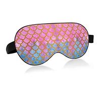 Écailles de queue de sirène Dieu écailles de poisson en rose Masques pour les yeux bleus Blocs de couverture Masque de sommeil léger Couverture d'ombre Bandeau relaxant pour les yeux avec sangle de tê