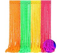 Ecally Colliers de perles fluorescentes phosphorescentes - Fournitures de fête des années 80 - Lumière noire - Accessoires en vrac pour décorations d'anniversaire, fête de mariage, Halloween, 33 inch