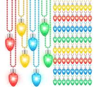 Ecally Lot de 160 colliers lumineux de Noël en vrac avec chaîne de perles colorées pour fêtes de fin d'année, grands événements, accessoires de pull moche et décoration d'arbre