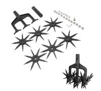 Écariant du Sol de Jardin et aérateur 2-en-1, Roue Amovible Longue Conception Pointes légères manuelles manuelles rotatives cultivateur de Barre Barre pour la pelouse Jardin