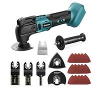 Ecarke Outil Multifonction Sans Fil Compatible avec Batterie Ma-kita 18V Li-Ion, 6 Vitesses Réglables, Moteur Sans Balais pour Enlever, Racler, Couper avec 23 Accessoires(Outils Uniquement)-Bleu