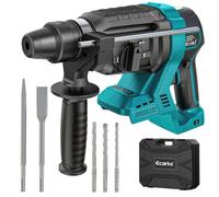 Ecarke Perceuse Percussion SDS 3J Compatible avec Makita 18V（Sans Batterie） | Moteur Brushless, 4 Modes, 7 Vitesses, 1500 tr/min, 4800 cps/min, Béton 26mm, Poignée 360°, Coffret, 3 Forets et 2 Burins