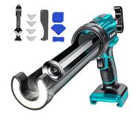 Ecarke Pistolet à Cartouche sans Fil compatible Makita 18V, moteur sans balais, 6 vitesses réglables avec LED, pour cartouches 300 ml - Pistolet à mastic professionnel pour rénovation (sans batterie)
