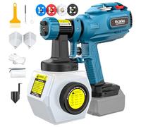 Ecarke Pulvérisateur de peinture sans fil compatible avec batterie Makita 18 V - Design à remplissage latéral (pas de démontage) et rangement de buse intégré - 43 000 tr/min, réservoir de 1200 ml, 4