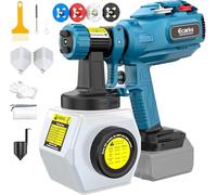 Ecarke Système de pulvérisation de peinture sans fil - Compatible avec batteries Makita 18 V, pulvérisateur de peinture avec réservoir de 1200 ml, 43 000 tr/min, 4 buses et 3 modes de pulvérisation