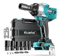 Ecarke Visseuse à percussion sans fil 1400 Nm avec écrou pour batterie au lithium Makita 18 V, 2800 tr/min 1/2", vis à percussion sans balais avec lumière LED, 6 douilles pour pneus de voiture