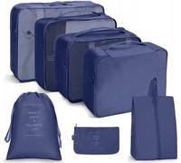 ECARLA Travel Set - Set de voyage de 7 organiseurs de sachets de toilette Bleu marine