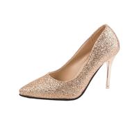 Ecarteur de chaussures plates - Taille élégante - Décontractée - Bout pointu - Sandales à talons pour femme, doré, 39 EU