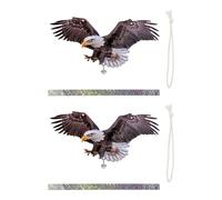 Écarteur d'oiseaux double face avec bandes réfléchissantes et clochettes pour effrayer les oiseaux des arbres à suspendre décorations d'extérieur