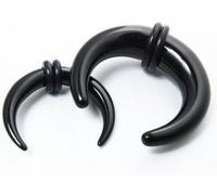 Écarteur d'oreille en acrylique noir (8 mm)