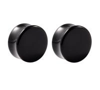 Ecarteur Oreille Tunnels 2 Pcs Allergy free Acrylic Ear Tunnel Plugs and Gauges Flesh Piercing Expander White+Clear+Black Large size（3-50mm） (Color : Black, Size : 36MM)