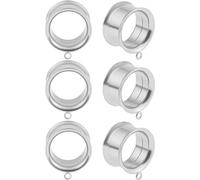 Ecarteur Oreille Tunnels 6 PCS DIY Tunnels Plugs Gauges for Ears Piercing Jewelry,Dangles DIY Ear Gauges Accessories for Women Mens (Color : Silver-B, Size : 10mm)