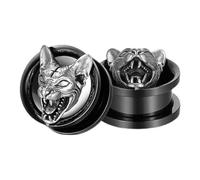 Ecarteur Oreille Tunnels Men's Punk Screw-fix Dangle Pendant Ear Tunnel Plugs (8-25mm) Demon Animal Skull Gauges Flesh Piercing Expander (Color : F, Size : 20mm)