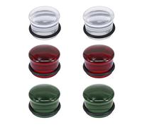 Écarteurs d'oreille en verre à évasement simple 4g-5/8 pouces Plugs tunnels extenseurs dilatateurs champignon rouge Bouchons d'oreille en verre pour femme 3 paires, 5/8 inch, Verre Silicone