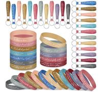 Ecation Bracelets avec versets de la Bible en vrac - Bracelets religieux en silicone avec citation de motivation - Porte-clés chrétien inspirant pour les fêtes (élégant, lumineux, 72 pièces)